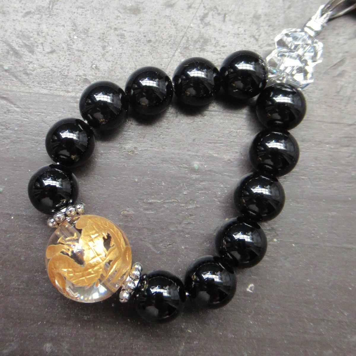  gold dragon carving crystal x onyx strap natural stone Power Stone 