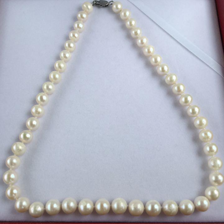 真珠ネックレス本物淡水パール冠婚葬祭フォーマルの定番人気柄ホワイト【訳があり品特別価格処分】