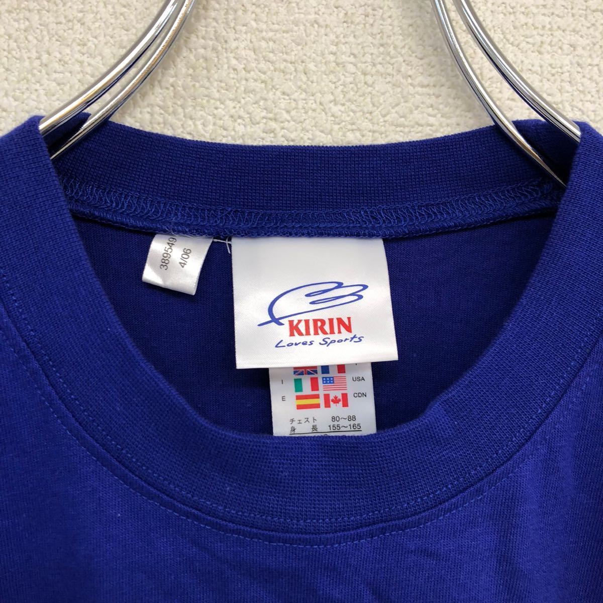 サッカー日本代表 ジーコ監督 SAMURAI JAPAN 2006 半袖Tシャツ adidas アディダス メンズ Sサイズ ブルー KIRIN キリン の画像6