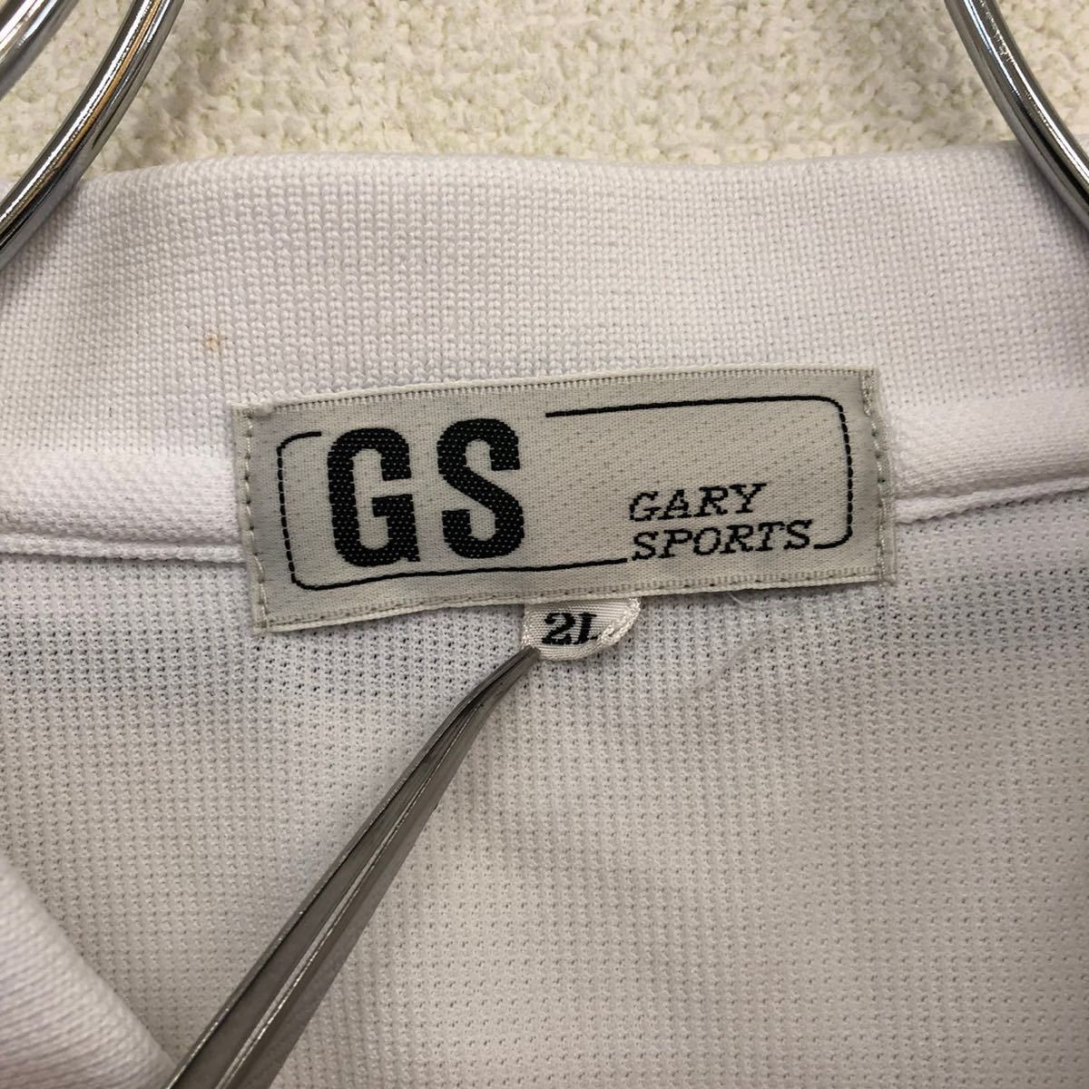 GS GARY SPORTS 半袖ゴルフシャツ ポロシャツ メンズ 2Lサイズ ホワイト 日本製 春夏モデル ビッグサイズの画像7