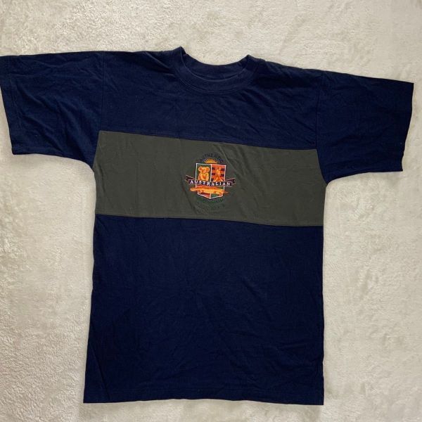 【レア】　90s　オーストラリア製　半袖Tシャツ　刺繍　コアラ　メンズ　Mサイズ　古着　ヴィンテージ ネイビー_画像1