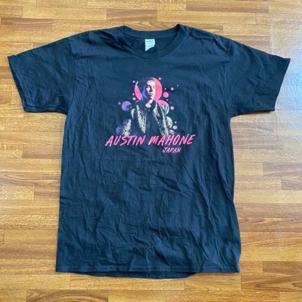 【レア】　AUSTIN MAHONE オースティンマホーン　ライブTシャツ　メンズ　Lサイズ　ブラック　限定品　japan tour_画像2