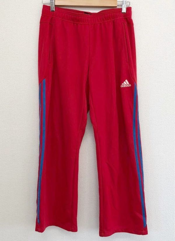 adidas climalite アディダス ジャージパンツ トレーニングパンツ レディース Lサイズ レッド ジム ランニング 筋トレ サッカー