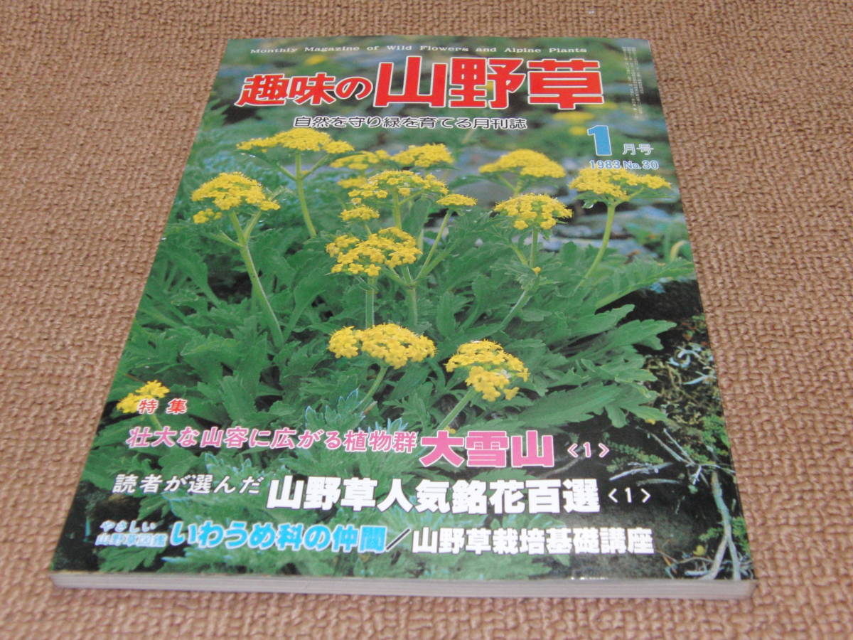 d8■趣味の山野草　1983年１月大雪草、山野草人気銘柄百選、うわうめ科の仲間_画像1