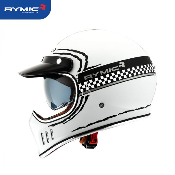 オフロード フルフェイスヘルメット レーシング かっこいい アメリカbiltwillスタイル 白 トンプソン仕様 期間限定