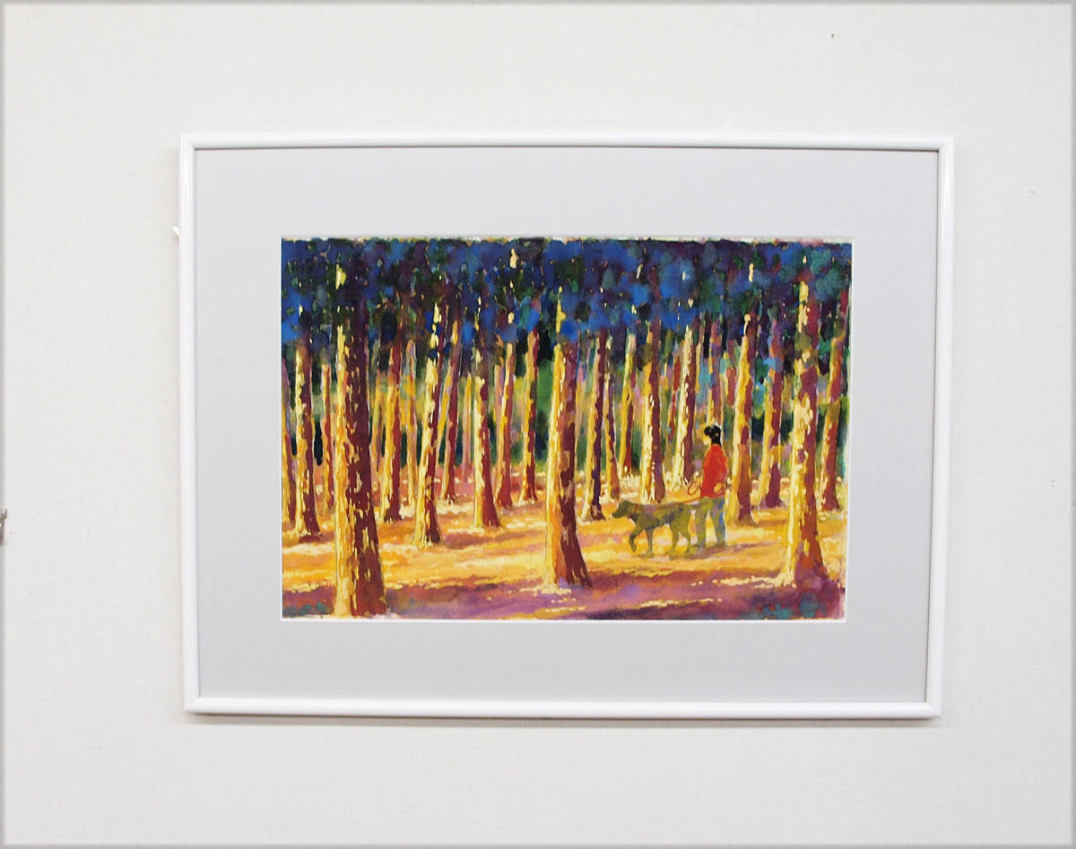 [ picture ][. day ....~ forest. walk road ] watercolor painting 