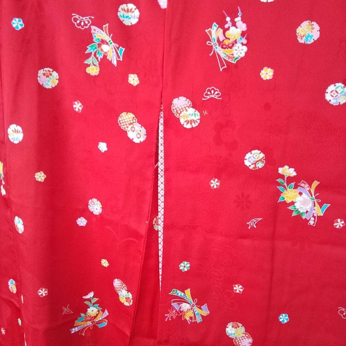 [ камень 7 40] "Семь, пять, три" кимоно нижняя рубашка . одежда 3 позиций комплект 3 лет женщина . тип . красный цветок блестящий симпатичный 210608