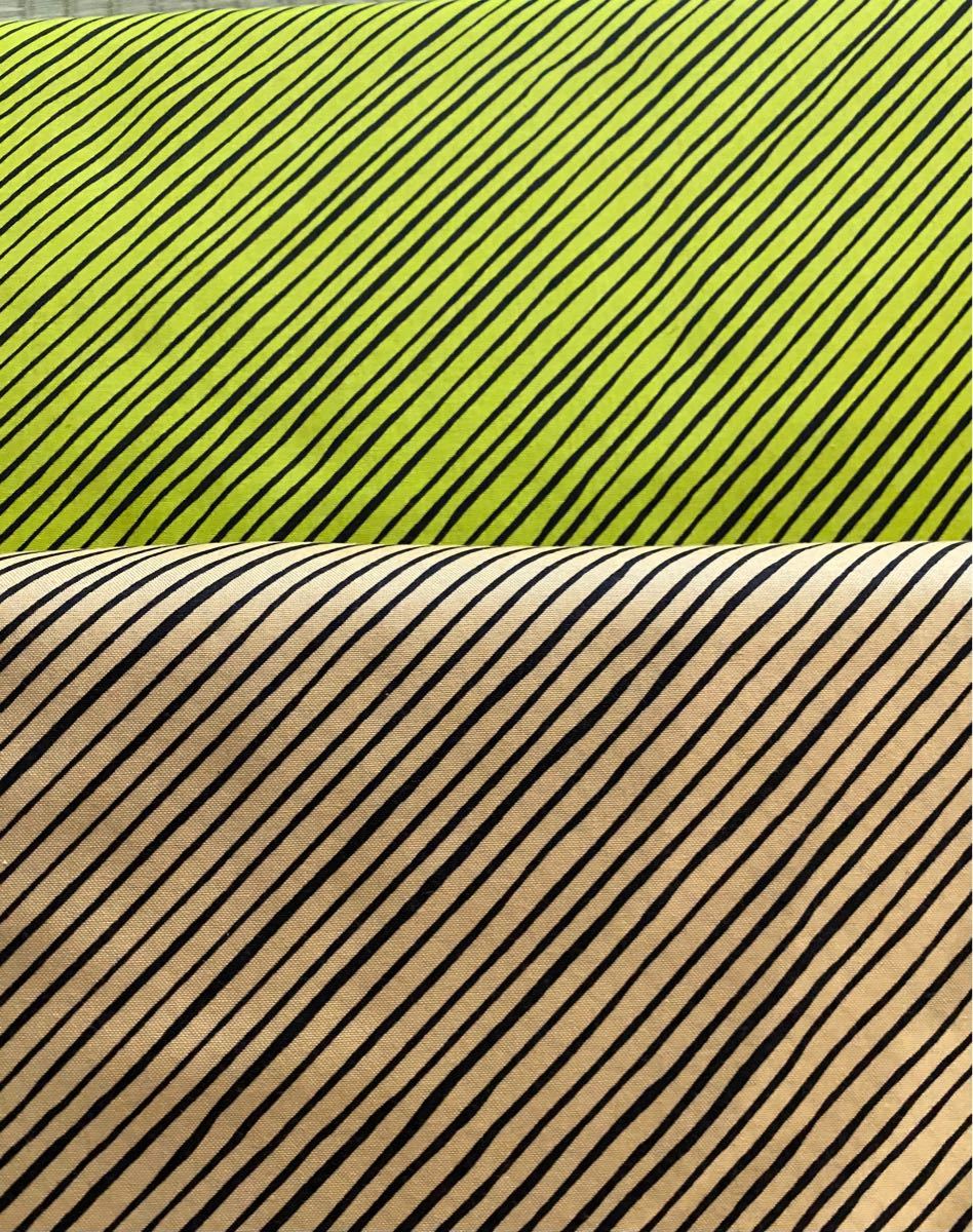 ロラライハリス 生地 Quirky Bias Stripe G/Y/B Bias Stripe 水色/紫/オレンジ 110×45