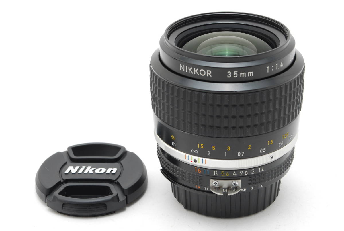 Nikon Ai NIKKOR 35mm f1.4S (Ai-S f1.4) 動作も写りもOKです。概ねキレイ＆概ねクリアです。前後キャップ付きです。_画像1