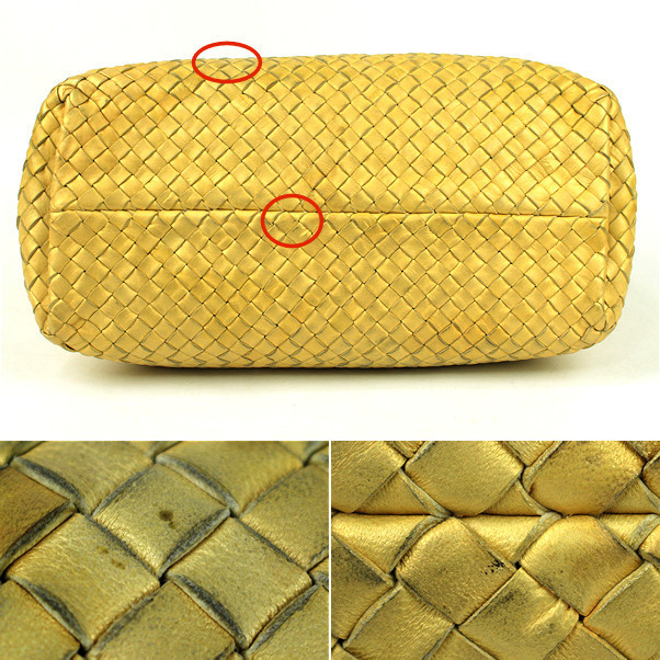 BOTTEGA VENETA Bottega Veneta большая сумка бегемот PM кожа желтый цвет Gold Италия производства 16512