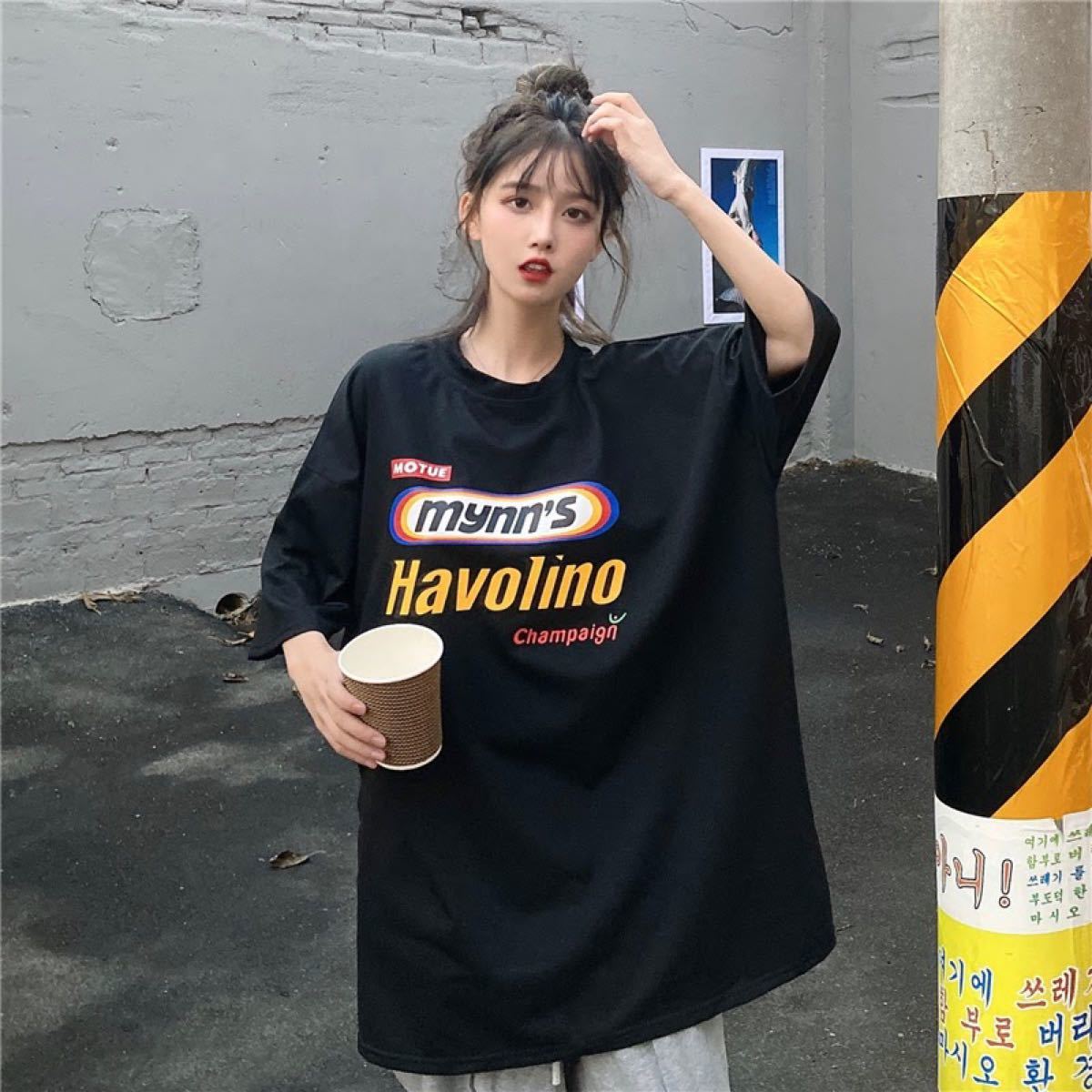Paypayフリマ 7部 Tシャツ プリント 韓国 着痩せ かっこいい 黒 おしゃれ 大きめ 大人 流行り 半袖 男女兼用 Paypayフリマ 7部 Tシャツ プリント 韓国 着痩せ かっこいい 黒 おしゃれ 大きめ 大人 流行り 半袖 男女兼用