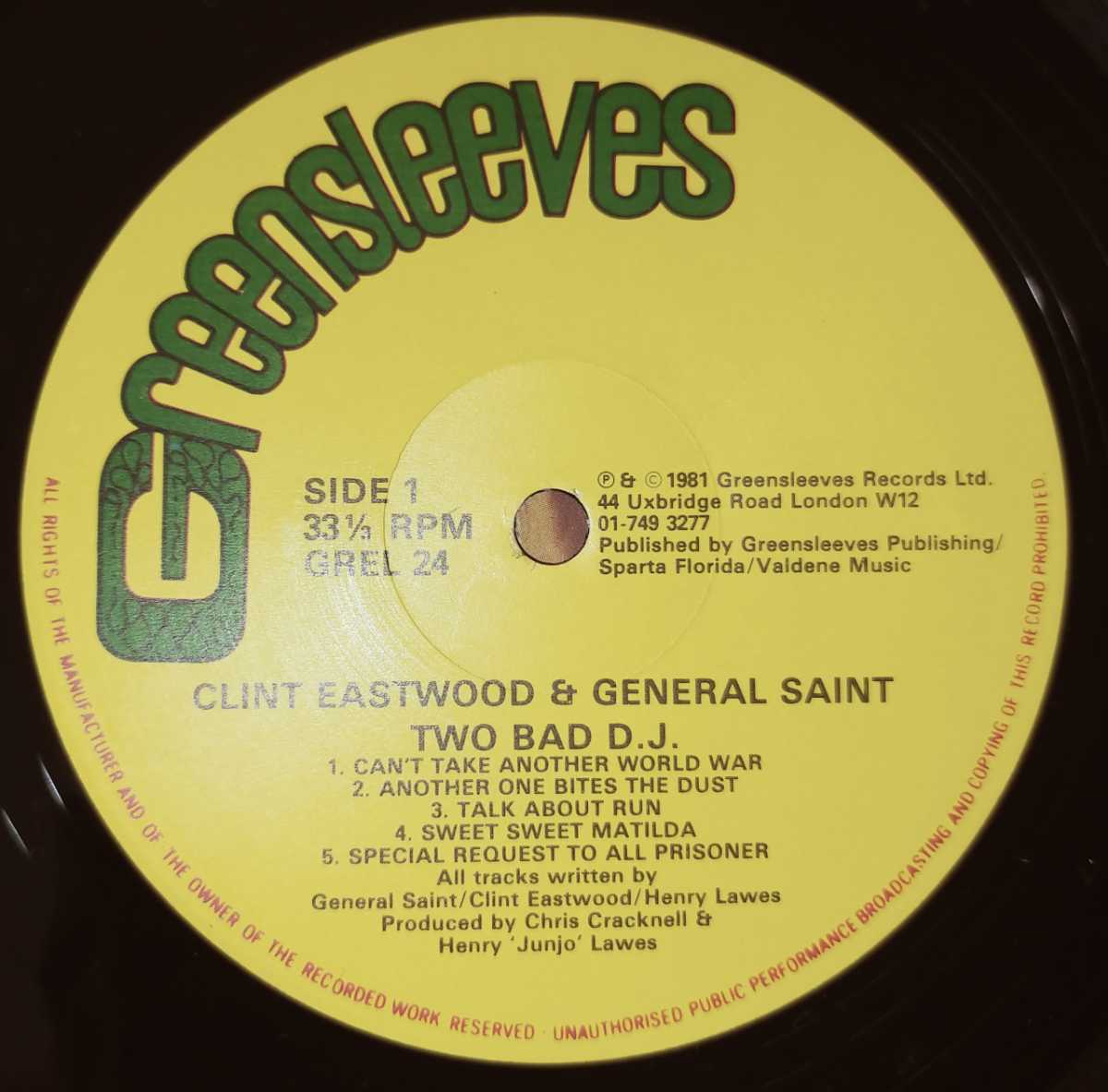 Clint Eastwood & General Saint/Two Bad D.J./英Org./直輸入盤/歌詞シート・解説付/Roots Radics/Scientist_画像5