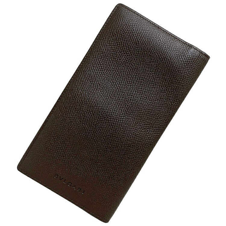 ブルガリ 二つ折り 札入れ 茶色 長財布 グレインレザー  BVLGARI 革 財布 薄型 本物 鑑定済みのサムネイル