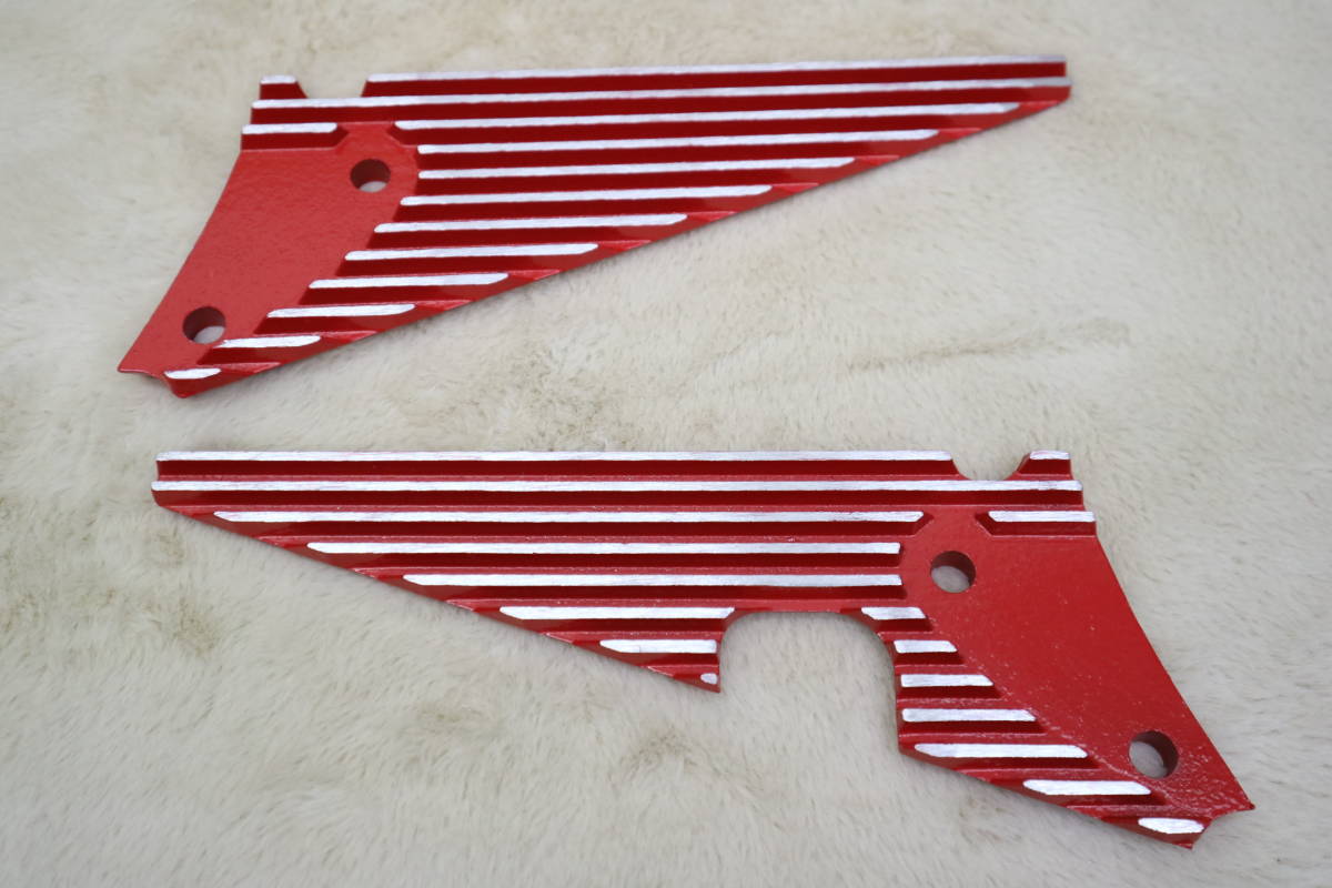 ステップフィン カバー 赤 CBX400F/ CBX550F NC07 PC04純正 ステップ 対応 外装 アルフィン 左右セット マフラー シート カスタム_画像1