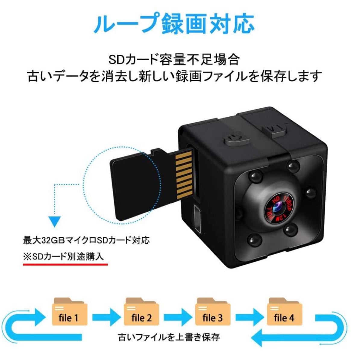 【新品】超小型防犯カメラ 長時間録画可能 1080P高画質 フルHD  スパイカメラ 動体検知 暗視機能 録音