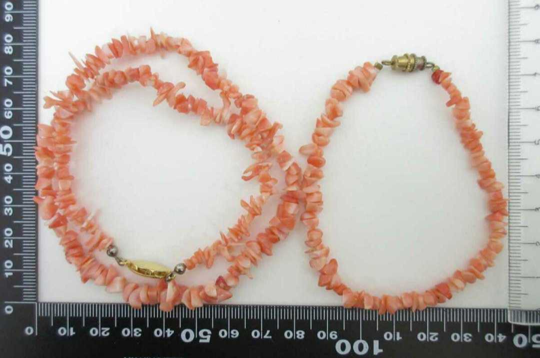 [TOP].. coral necklace bracele set netsuke i70.