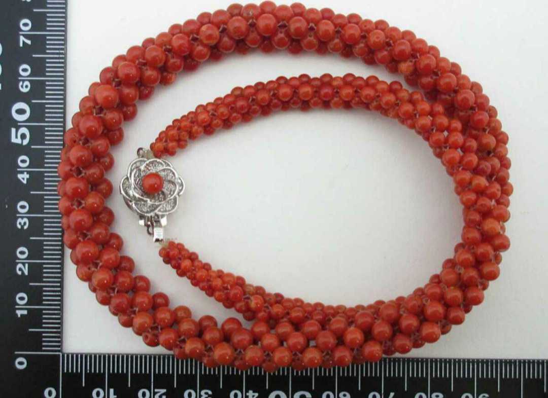 [TOP] red .. coral 38.1g necklace loose bracele netsuke u52.
