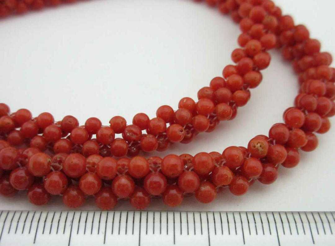 [TOP] red .. coral 29.2g necklace loose bracele netsuke i872.