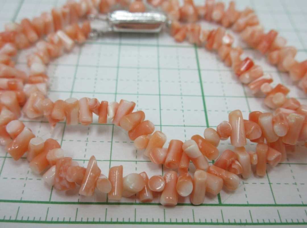 [TOP] peach .. coral 15.6g necklace loose bracele netsuke p244.