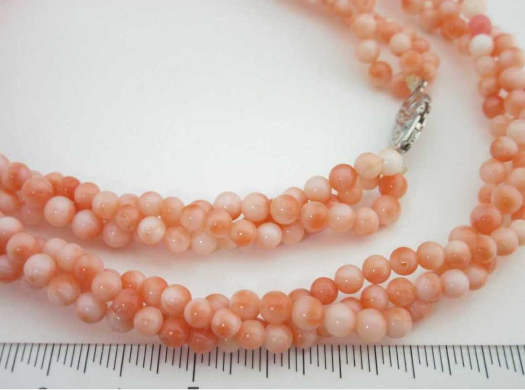 [TOP].. coral 47g necklace loose bracele netsuke d468.