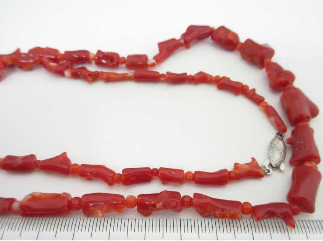 [TOP]. red .. coral 38.1g necklace loose bracele netsuke u377.