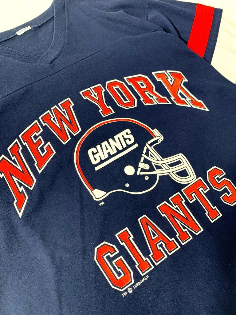 美品ビンテージLOGO7 NEW YORK GIANTS92年フットボールTシャツ90 美品ビンテージLOGO7 NEW YORK GIANTS92年フットボールTシャツ90