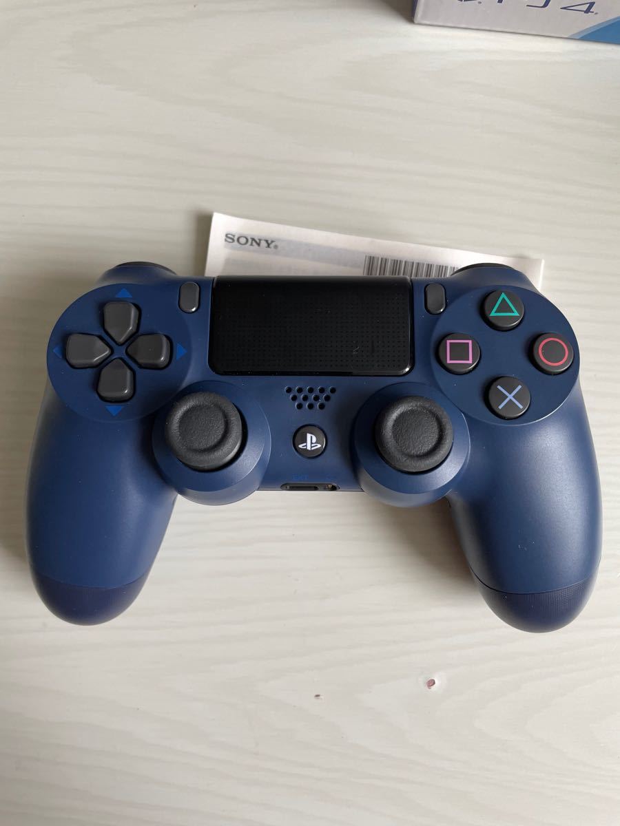 （美品）PS4 純正品　デュアルショック4 ワイヤレスコントローラー　ミッドナイトブルー