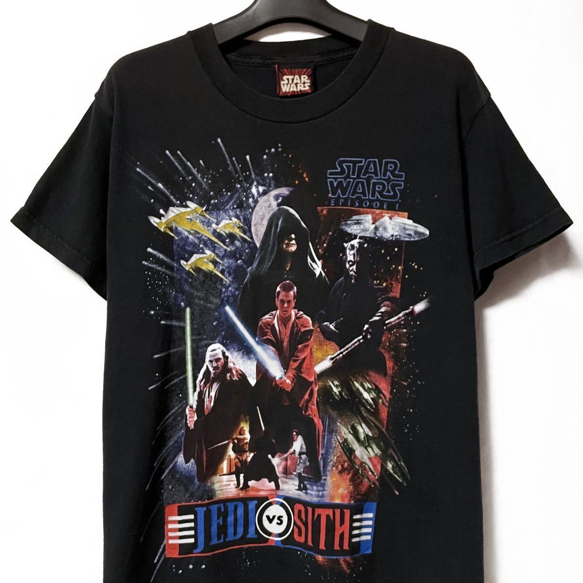 映画【90s USA製 Star Wars : JEDI VS SITH ビンテージ ムービー Tシャツ S】古着 レア スターウォーズ M ヨーダ ダースベイダー 当時物の画像1