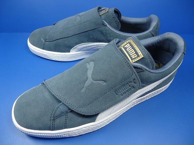 9620■美品 PUMA SUEDE プーマ スエード スウェード ラップ カラー ブロックド テープ ベルクロ グレー 25.5 cm 363653-02