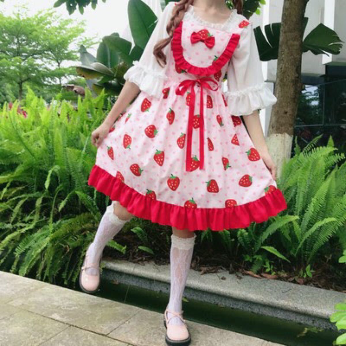 スウィートロリータ チェリー ワンピース ドレス プリント ピンク