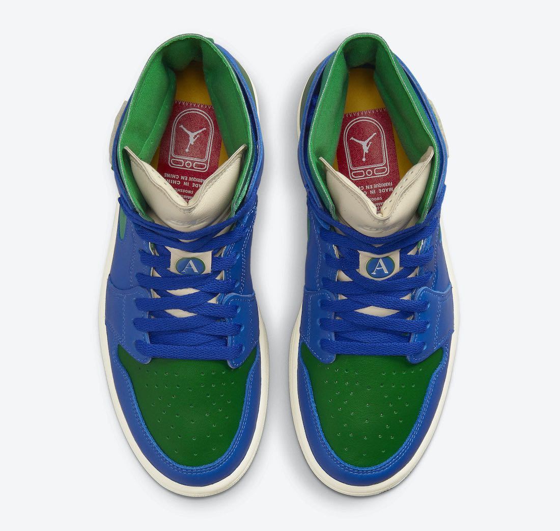 生産終了 27cm US10 Aleali May Nike Wmns Air Jordan 1 Zoom CMFT SP Califia comfort アレイリメイ エアジョーダン royal green 青 緑 白_画像3