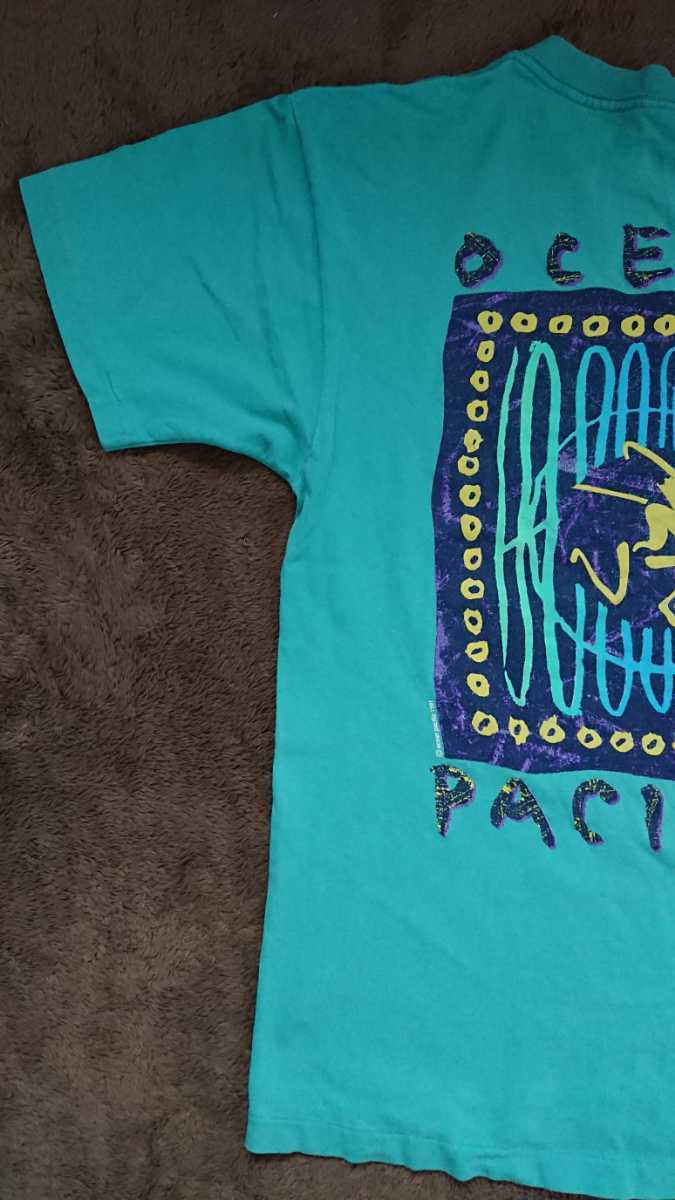 【送料無料】1991年 USA製 Ocean Pacific Tシャツ Mサイズ？ 古着 ヴィンテージ サーフィン 波乗り オーシャン パシフィック blu op_画像2