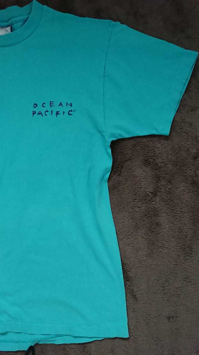 【送料無料】1991年 USA製 Ocean Pacific Tシャツ Mサイズ？ 古着 ヴィンテージ サーフィン 波乗り オーシャン パシフィック blu op_画像9