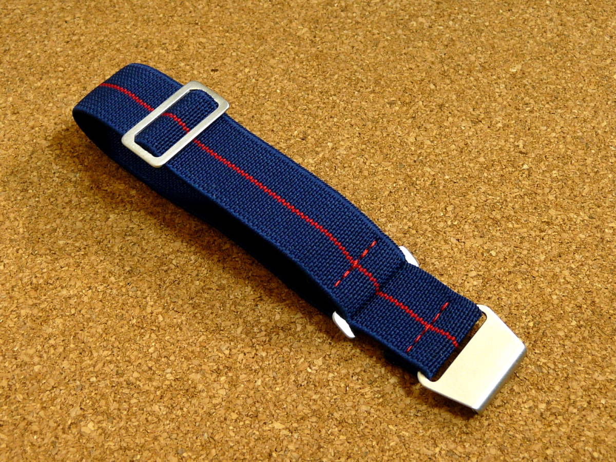 ♯MARINE-NATIONALE/MN-STRAPS！MARINE-NAVY&RED 22MM！フレンチネービー/MNストラップ！※ネコポス発送で全国どこでも送料無料！