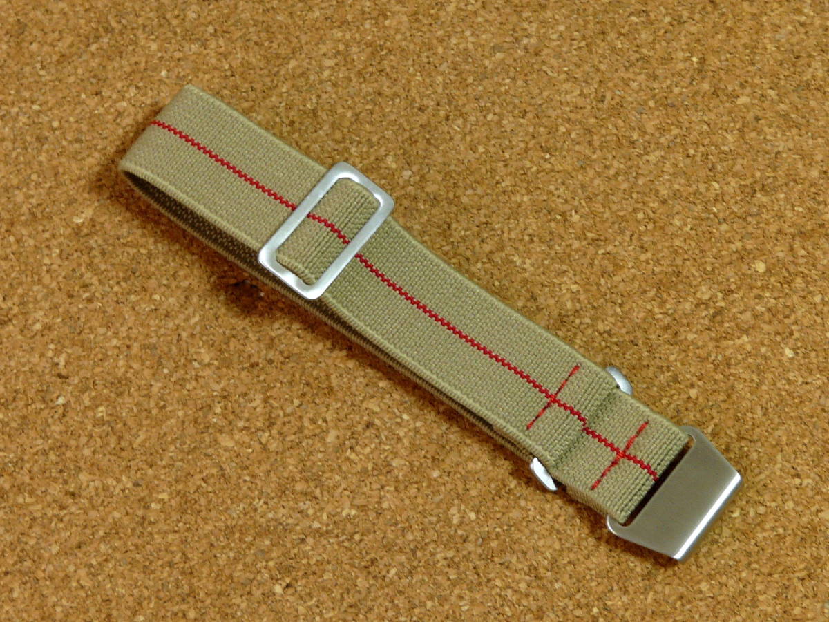 #MARINE-NATIONALE/MN STRAPS!SAHARA-KHAKI&RED 22MM!MN strap!* cat pohs shipping . all country anywhere free shipping!