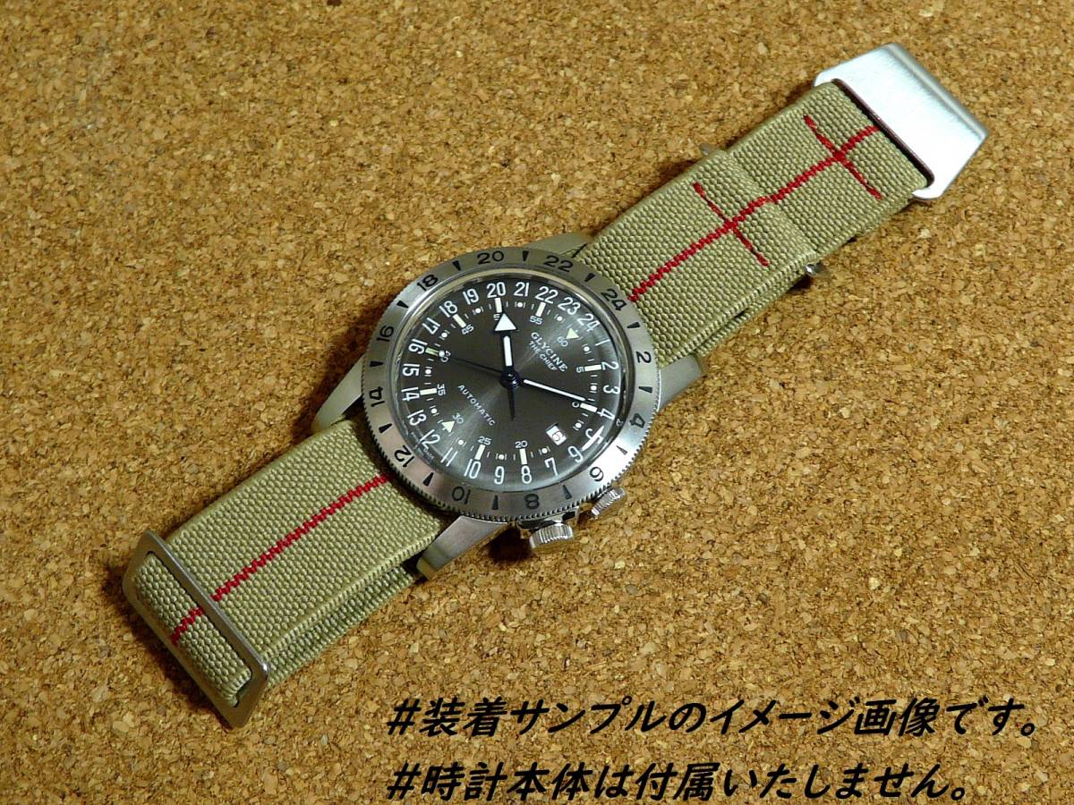 #MARINE-NATIONALE/MN STRAPS!SAHARA-KHAKI&RED 22MM!MN strap!* cat pohs shipping . all country anywhere free shipping!