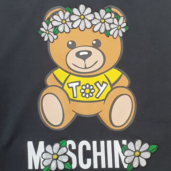 【新品・未使用】MOSCHINO KIDS ロゴTOYフラワーTシャツ 黒　12Y　HDM03QLBA00_画像2