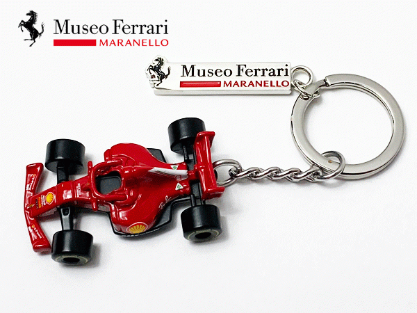 Museo Ferrari MARANELLO 46369 RED マラネロ フェラーリ博物館 ロゴプレート 付き レーシングカー キーリング キーホルダー