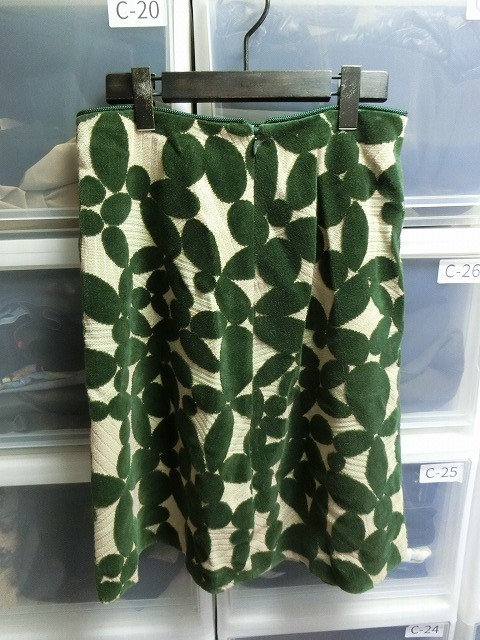 mina perhonen leaf リーフ コットンレーヨン パイルスカート 38