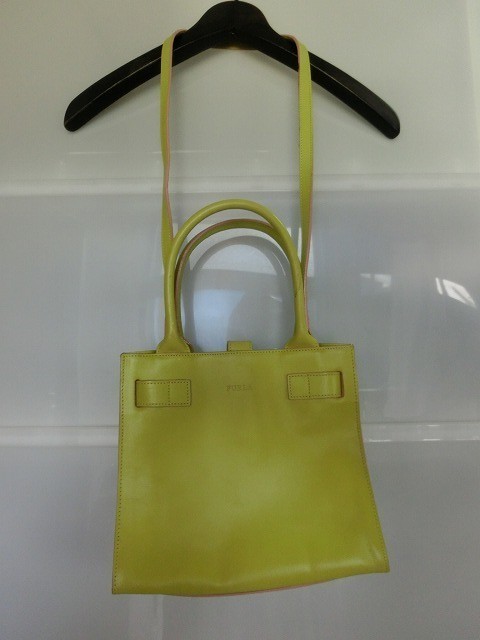 FURLA ショルダー ハンド バッグ 2way イエロー フルラ_画像1