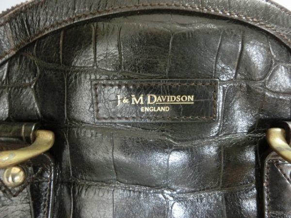 J&M DAVIDSON ハンドバッグ レザー ダークブラウン J&M デヴィッドソン_画像3