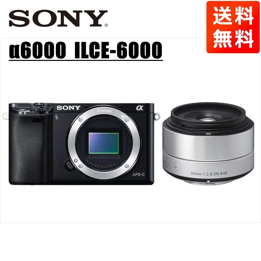 ソニー SONY α6000 ブラックボディ シグマ 30mm 2.8 単焦点 レンズセット ミラーレス一眼 中古 カメラ