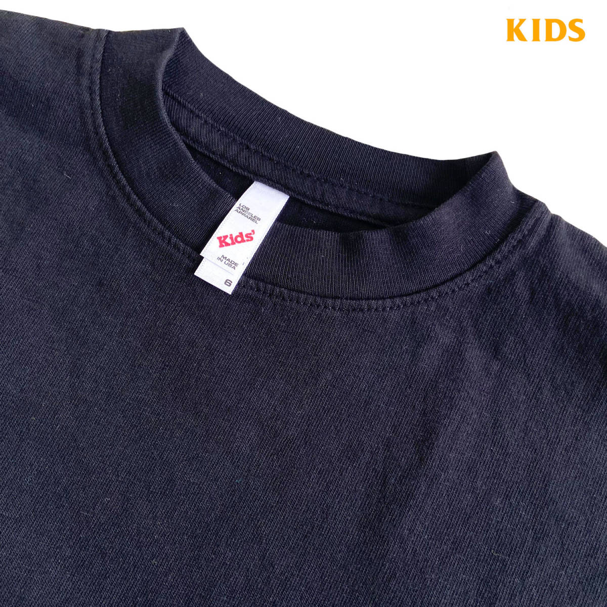 LOS ANGELES APPAREL　ロサンゼルスアパレル　キッズTシャツ　ブラック サイズ2T　KIDS Toddler 6.5oz Garment Dye　子供服_画像2
