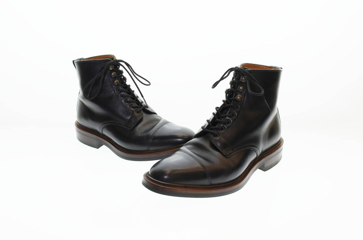 ◯ ALFRED SARGENT アルフレッドサージェント BLACK WAXY CAP BOOT キャップトゥー ブーツ 6 黒 ブラック 103_画像1