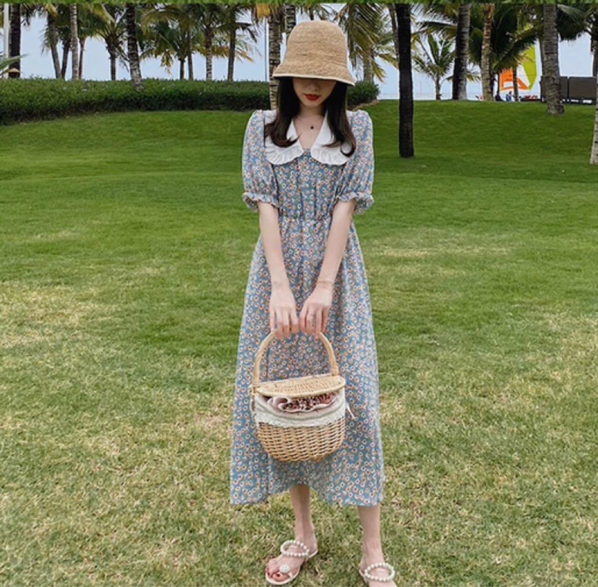 Paypayフリマ ロングワンピース 花柄 夏ワンピース韓国ファッション Paypayフリマ ロングワンピース 花柄 夏ワンピース韓国ファッション