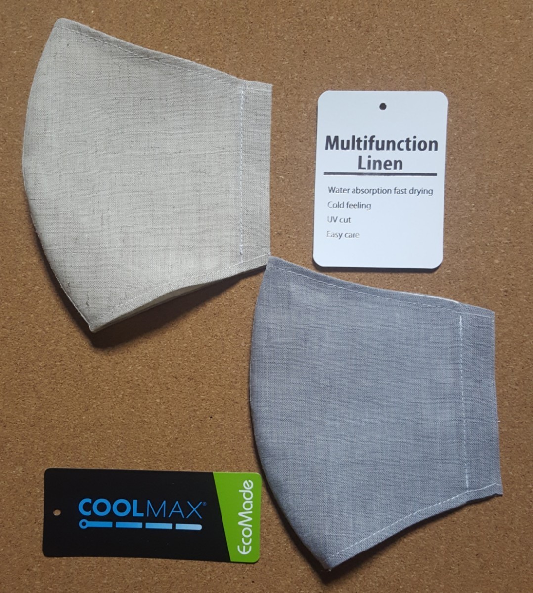 夏用　立体インナー　クールマックス　COOL MAX　リネン　接触冷感　L　2枚セット