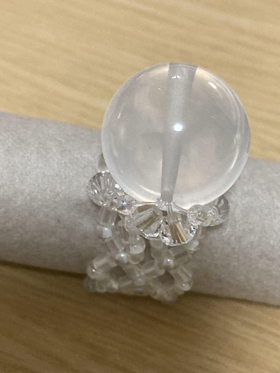  hand made natural stone ring ( Mill key quartz ) size approximately 15~18 number P