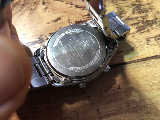 良好程度 電波ソーラー CASIO カシオ WAVE CEPTOR ILLUMINATOR 3731 WVQ-500 クロノグラフ 純正ブレス アナデジ メンズ 腕時計_画像5