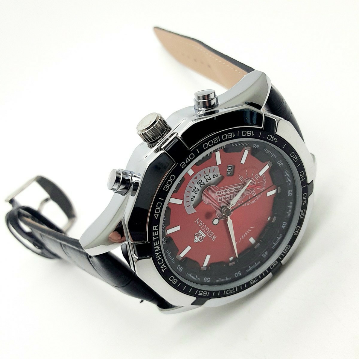 日/祝も発送 新品 デュアル クロノグラフ WEIGUAN 腕時計メンズ ラグジュアリーレザー 通販