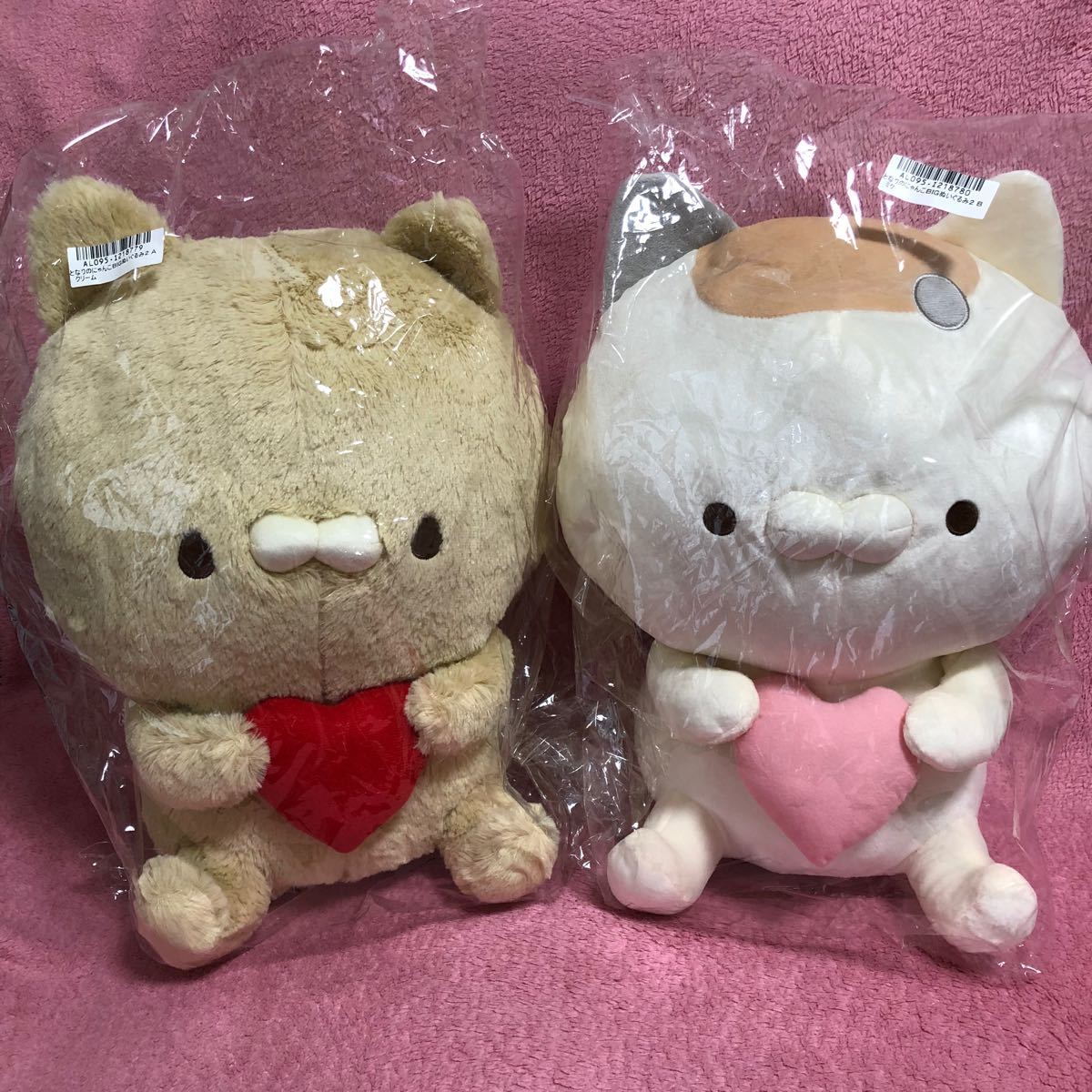 【 となりのにゃんこ 】 BIG ぬいぐるみ 2 ミケ きクリーム セット 新品】となりのにゃんこ BIG ぬいぐるみ 2 クリーム ミケ セット